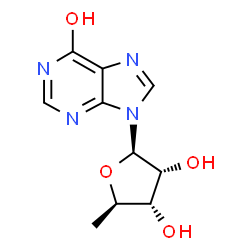 ChemSpider 2D Image | 5'-deoxyinosine | C10H12N4O4