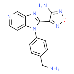 ChemSpider 2D Image | 4-{1-[4-(Aminomethyl)phenyl]-1H-imidazo[4,5-c]pyridin-2-yl}-1,2,5-oxadiazol-3-amine | C15H13N7O