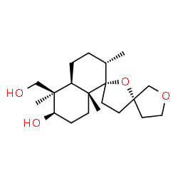 ChemSpider 2D Image | (2''S,3S,4a''R,5'S,5''R,6''R,8a''R)-5''-(Hydroxymethyl)-2'',5'',8a''-trimethyldodecahydro-2''H-dispiro[furan-3,2'-furan-5',1''-naphthalen]-6''-ol | C20H34O4