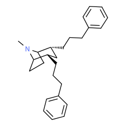 ChemSpider 2D Image | (2R,4S)-8-methyl-2,4-bis(3-phenylpropyl)-8-azabicyclo[3.2.1]octane | C26H35N