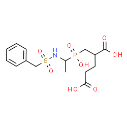 ChemSpider 2D Image | 2-{[{1-[(Benzylsulfonyl)amino]ethyl}(hydroxy)phosphoryl]methyl}pentanedioic acid | C15H22NO8PS