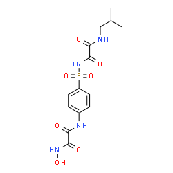 ChemSpider 2D Image | N-Hydroxy-N'-(4-{[(isobutylamino)(oxo)acetyl]sulfamoyl}phenyl)ethanediamide | C14H18N4O7S
