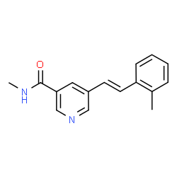 ChemSpider 2D Image | N-Methyl-5-[(E)-2-(2-methylphenyl)vinyl]nicotinamide | C16H16N2O
