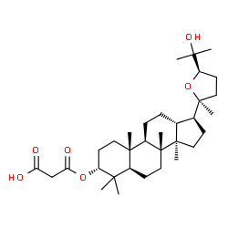 ChemSpider 2D Image | 3-{[(3alpha,24R)-25-Hydroxy-20,24-epoxydammaran-3-yl]oxy}-3-oxopropanoic acid | C33H54O6