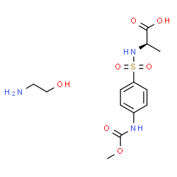 ChemSpider 2D Image | N-({4-[(Methoxycarbonyl)amino]phenyl}sulfonyl)-D-alanine - 2-aminoethanol (1:1) | C13H21N3O7S