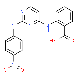 ChemSpider 2D Image | 2-({2-[(4-Nitrophenyl)amino]-4-pyrimidinyl}amino)benzoic acid | C17H13N5O4