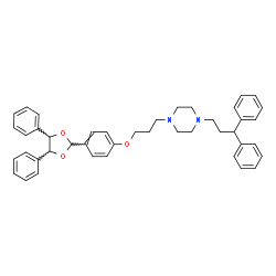 ChemSpider 2D Image | 1-{3-[4-(4,5-Diphenyl-1,3-dioxolan-2-yl)phenoxy]propyl}-4-(3,3-diphenylpropyl)piperazine | C43H46N2O3
