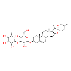 ChemSpider 2D Image | (3beta,25R)-Spirost-5-en-3-yl 3-O-(6-deoxy-alpha-L-mannopyranosyl)-beta-D-glucopyranoside | C39H62O12