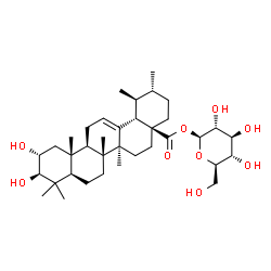 ChemSpider 2D Image | 1-O-[(2alpha,3beta)-2,3-Dihydroxy-28-oxours-12-en-28-yl]-beta-D-glucopyranose | C36H58O9