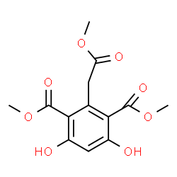 ChemSpider 2D Image | Dimethyl 4,6-dihydroxy-2-(2-methoxy-2-oxoethyl)isophthalate | C13H14O8