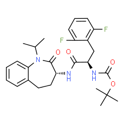 ChemSpider 2D Image | tert-butyl [(2R)-3-(2,6-difluorophenyl)-1-oxo-1-{[(3R)-2-oxo-1-(propan-2-yl)-2,3,4,5-tetrahydro-1H-1-benzazepin-3-yl]amino}propan-2-yl]carbamate | C27H33F2N3O4