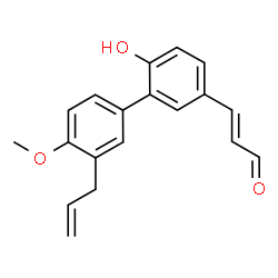 ChemSpider 2D Image | (2E)-3-(3'-Allyl-6-hydroxy-4'-methoxy-3-biphenylyl)acrylaldehyde | C19H18O3