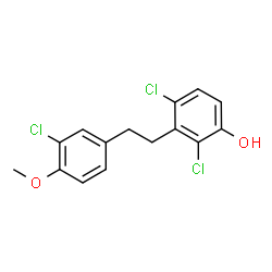 ChemSpider 2D Image | 2,4-Dichloro-3-[2-(3-chloro-4-methoxyphenyl)ethyl]phenol | C15H13Cl3O2