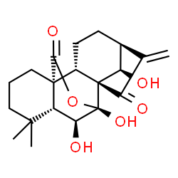 ChemSpider 2D Image | (5beta,6beta,7alpha,8alpha,9beta,10alpha,13alpha,14R)-6,7,14-Trihydroxy-7,20-epoxykaur-16-ene-15,20-dione | C20H26O6