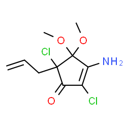 ChemSpider 2D Image | 5-Allyl-3-amino-2,5-dichloro-4,4-dimethoxy-2-cyclopenten-1-one | C10H13Cl2NO3