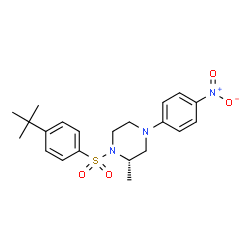 ChemSpider 2D Image | (2S)-1-[(4-tert-butylphenyl)sulfonyl]-2-methyl-4-(4-nitrophenyl)piperazine | C21H27N3O4S