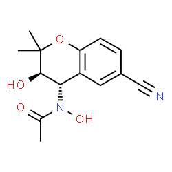 ChemSpider 2D Image | N-[(3R,4S)-6-Cyano-3-hydroxy-2,2-dimethyl-3,4-dihydro-2H-chromen-4-yl]-N-hydroxyacetamide | C14H16N2O4