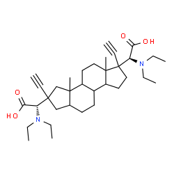 ChemSpider 2D Image | (2S,2'S)-2,2'-(1,7-Diethynyl-8a,10a-dimethylhexadecahydrodicyclopenta[a,f]naphthalene-1,7-diyl)bis[(diethylamino)acetic acid] | C34H52N2O4