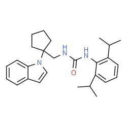 ChemSpider 2D Image | 1-(2,6-Diisopropylphenyl)-3-{[1-(1H-indol-1-yl)cyclopentyl]methyl}urea | C27H35N3O