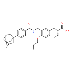 ChemSpider 2D Image | (2R)-2-[3-({[4-(Adamantan-1-yl)benzoyl]amino}methyl)-4-propoxybenzyl]butanoic acid | C32H41NO4