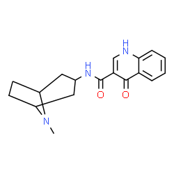 ChemSpider 2D Image | 4-Hydroxy-N-(8-methyl-8-azabicyclo[3.2.1]oct-3-yl)quinoline-3-carboxamide | C18H21N3O2
