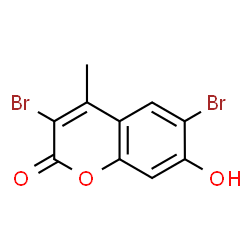 ChemSpider 2D Image | 3,6-Dibromo-7-hydroxy-4-methyl-2H-chromen-2-one | C10H6Br2O3