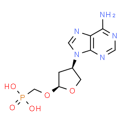 ChemSpider 2D Image | ({[(2S,4R)-4-(6-Amino-9H-purin-9-yl)tetrahydro-2-furanyl]oxy}methyl)phosphonic acid | C10H14N5O5P