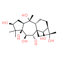 ChemSpider 2D Image | (3beta,6beta,7alpha,14R)-Grayanotoxane-3,5,6,7,10,14,16-heptol | C20H34O7