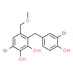 ChemSpider 2D Image | 6-Bromo-3-(3-bromo-4-hydroxybenzyl)-4-(methoxymethyl)-1,2-benzenediol | C15H14Br2O4
