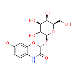 ChemSpider 2D Image | (2R)-7-Hydroxy-3-oxo-3,4-dihydro-2H-1,4-benzoxazin-2-yl beta-D-glucopyranoside | C14H17NO9