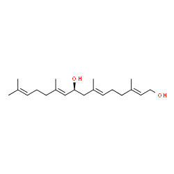 ChemSpider 2D Image | (2E,6E,9S,10E)-3,7,11,15-Tetramethyl-2,6,10,14-hexadecatetraene-1,9-diol | C20H34O2