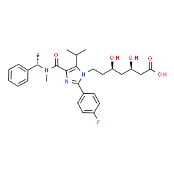 ChemSpider 2D Image | (3R,5R)-7-[2-(4-Fluorophenyl)-5-isopropyl-4-{methyl[(1S)-1-phenylethyl]carbamoyl}-1H-imidazol-1-yl]-3,5-dihydroxyheptanoic acid | C29H36FN3O5