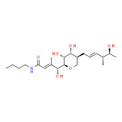 ChemSpider 2D Image | (5S)-1,5-Anhydro-5-[(1R,2E)-4-(butylamino)-1-hydroxy-2-methyl-4-oxo-2-buten-1-yl]-2-deoxy-2-[(2E,4R,5S)-5-hydroxy-4-methyl-2-hexen-1-yl]-L-arabinitol | C21H37NO6