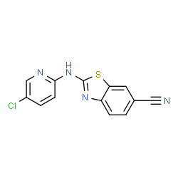 ChemSpider 2D Image | 2-[(5-Chloro-2-pyridinyl)amino]-1,3-benzothiazole-6-carbonitrile | C13H7ClN4S
