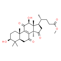 ChemSpider 2D Image | Methyl (3beta,5alpha,12beta)-3,12-dihydroxy-4,4,14-trimethyl-7,11,15-trioxochol-8-en-24-oate | C28H40O7