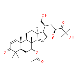 ChemSpider 2D Image | (5alpha,7alpha,13alpha,17alpha,20S,23S)-21,23,25-Trihydroxy-4,4,8-trimethyl-3,24-dioxocholesta-1,14-dien-7-yl acetate | C32H48O7