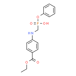 ChemSpider 2D Image | Ethyl 4-({[hydroxy(phenoxy)phosphoryl]methyl}amino)benzoate | C16H18NO5P