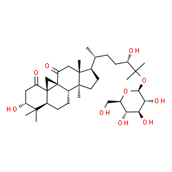 ChemSpider 2D Image | (3alpha,9beta,24S)-3,24-Dihydroxy-1,11-dioxo-9,19-cyclolanostan-25-yl beta-D-glucopyranoside | C36H58O10