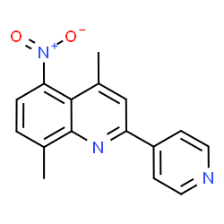 ChemSpider 2D Image | 4,8-Dimethyl-5-nitro-2-(4-pyridinyl)quinoline | C16H13N3O2