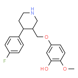 ChemSpider 2D Image | 5-{[4-(4-Fluorophenyl)-3-piperidinyl]methoxy}-2-methoxyphenol | C19H22FNO3