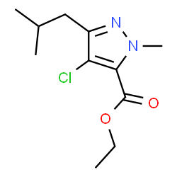ChemSpider 2D Image | Ethyl 4-chloro-3-isobutyl-1-methyl-1H-pyrazole-5-carboxylate | C11H17ClN2O2