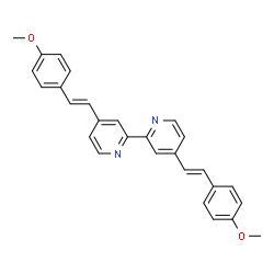 ChemSpider 2D Image | 4,4'-Bis[(E)-2-(4-methoxyphenyl)vinyl]-2,2'-bipyridine | C28H24N2O2