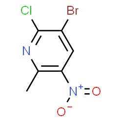 ChemSpider 2D Image | 3-Bromo-2-chloro-6-methyl-5-nitropyridine | C6H4BrClN2O2
