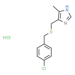 ChemSpider 2D Image | 4-{[(4-Chlorobenzyl)sulfanyl]methyl}-5-methyl-1H-imidazole hydrochloride (1:1) | C12H14Cl2N2S