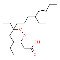ChemSpider 2D Image | [4,6-Diethyl-6-(4-ethyl-5-octen-1-yl)-1,2-dioxan-3-yl]acetic acid | C20H36O4