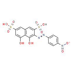 ChemSpider 2D Image | 4,5-Dihydroxy-3-[(4-nitrophenyl)diazenyl]-2,7-naphthalenedisulfonic acid | C16H11N3O10S2