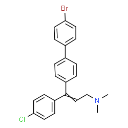 ChemSpider 2D Image | 3-(4'-Bromo-4-biphenylyl)-3-(4-chlorophenyl)-N,N-dimethyl-2-propen-1-amine | C23H21BrClN