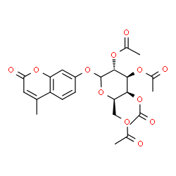 ChemSpider 2D Image | 4-Methyl-2-oxo-2H-chromen-7-yl 2,3,4,6-tetra-O-acetyl-D-galactopyranoside | C24H26O12