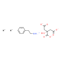 ChemSpider 2D Image | Benzeneethanamine, 2-hydroxy-1,2,3-propanetricarboxylate (1:1) | C14H19NO7