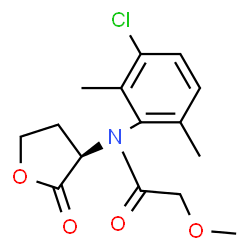 ChemSpider 2D Image | N-(3-Chloro-2,6-dimethylphenyl)-2-methoxy-N-[(3R)-2-oxotetrahydro-3-furanyl]acetamide | C15H18ClNO4